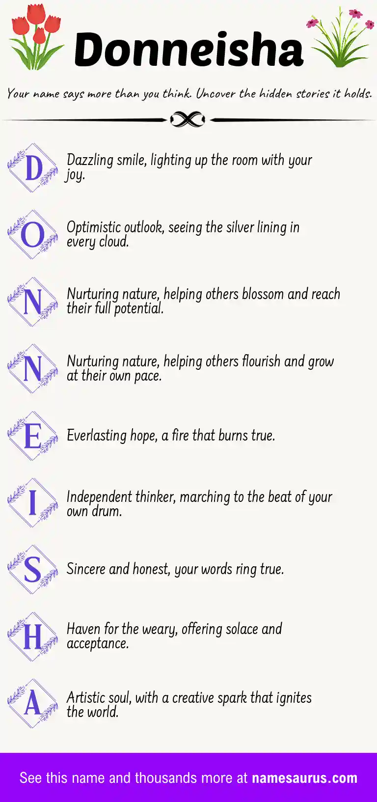 Acrostic poem about Donneisha.
