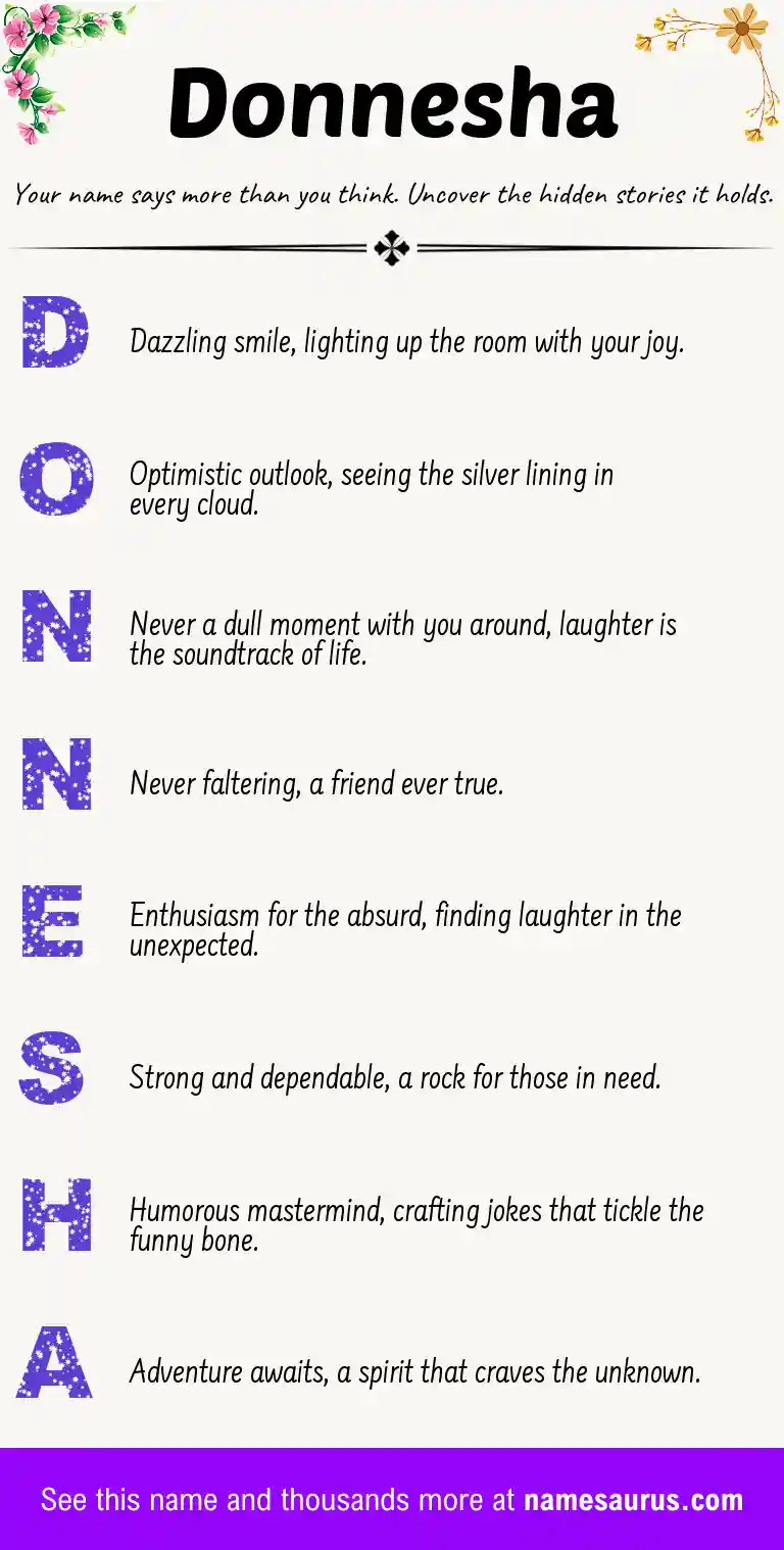 Acrostic poem about Donnesha.