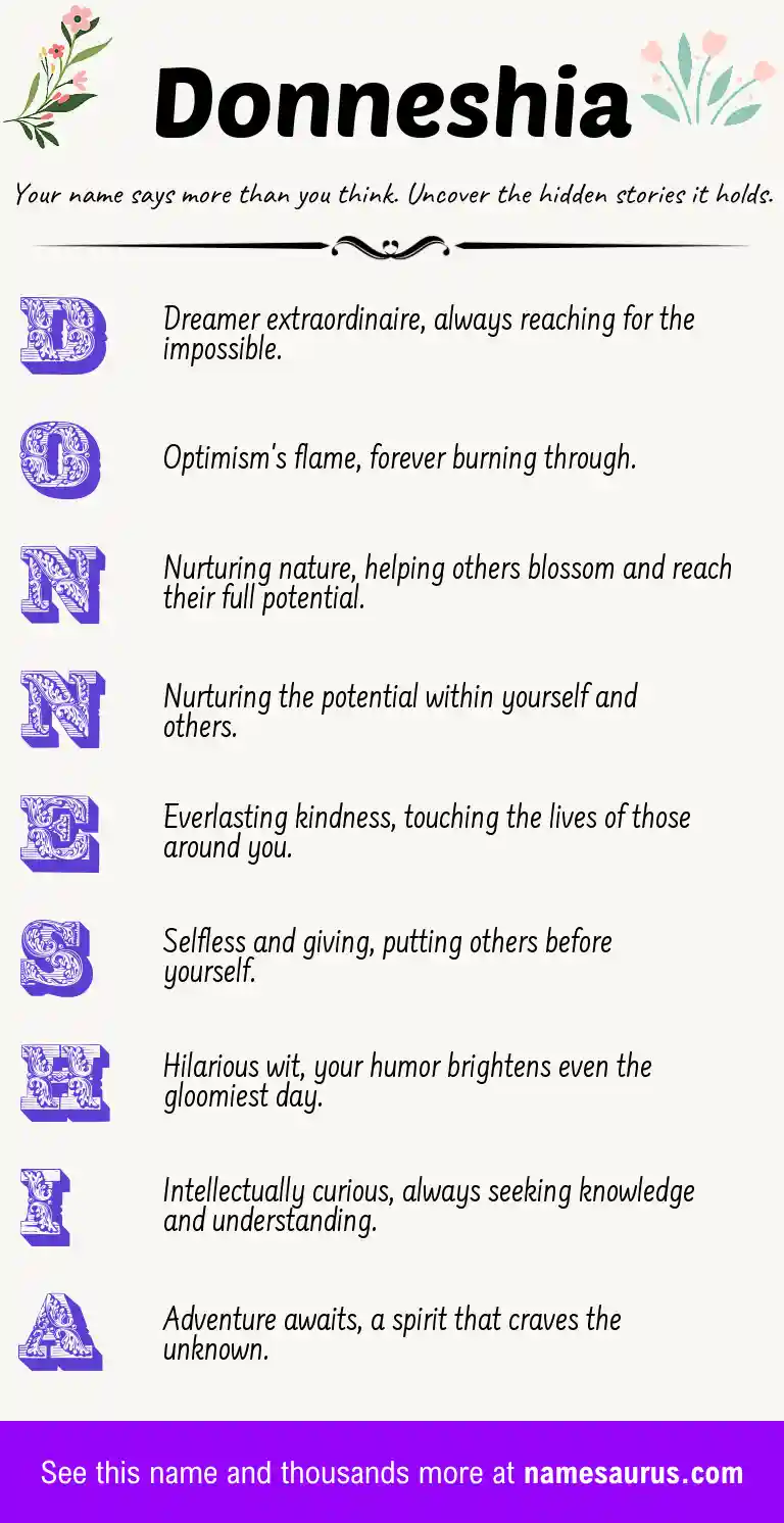 Acrostic poem about Donneshia.