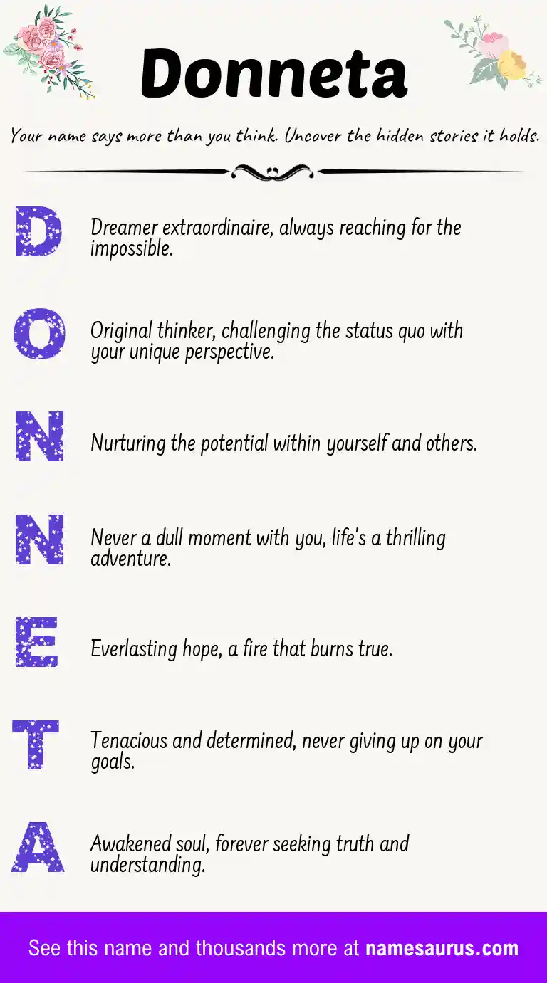 Acrostic poem about Donneta.