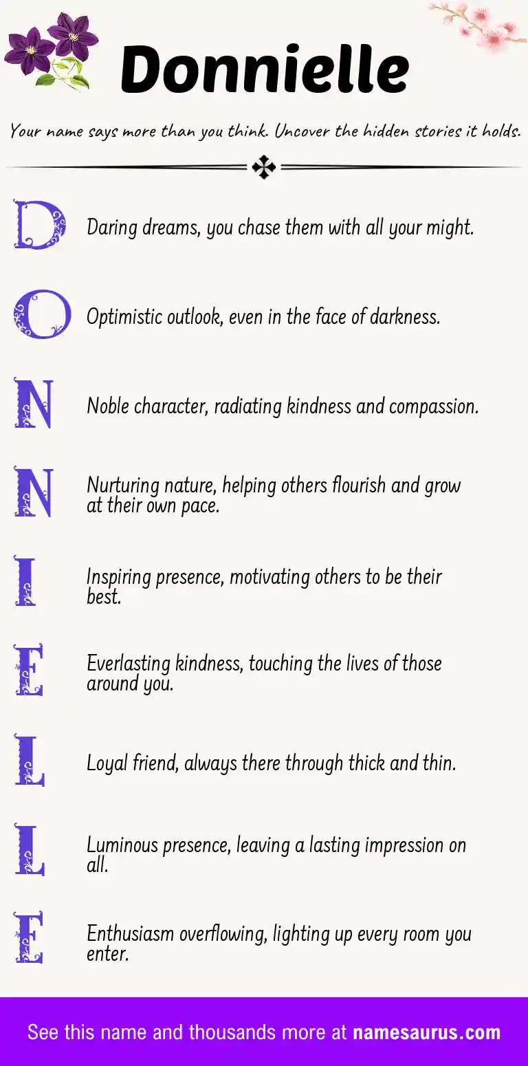 Acrostic poem about Donnielle.