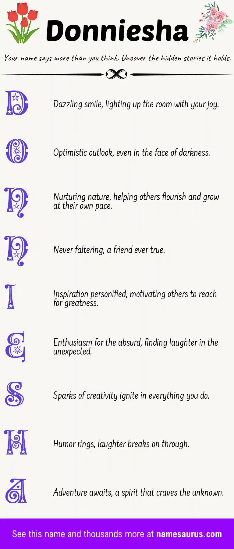 Acrostic poem about Donniesha.
