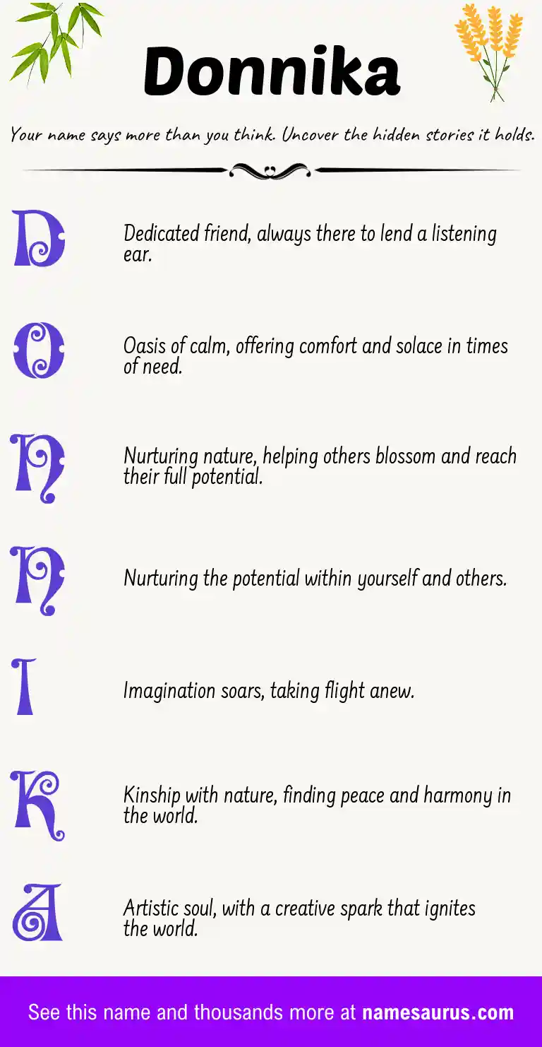 Acrostic poem about Donnika.