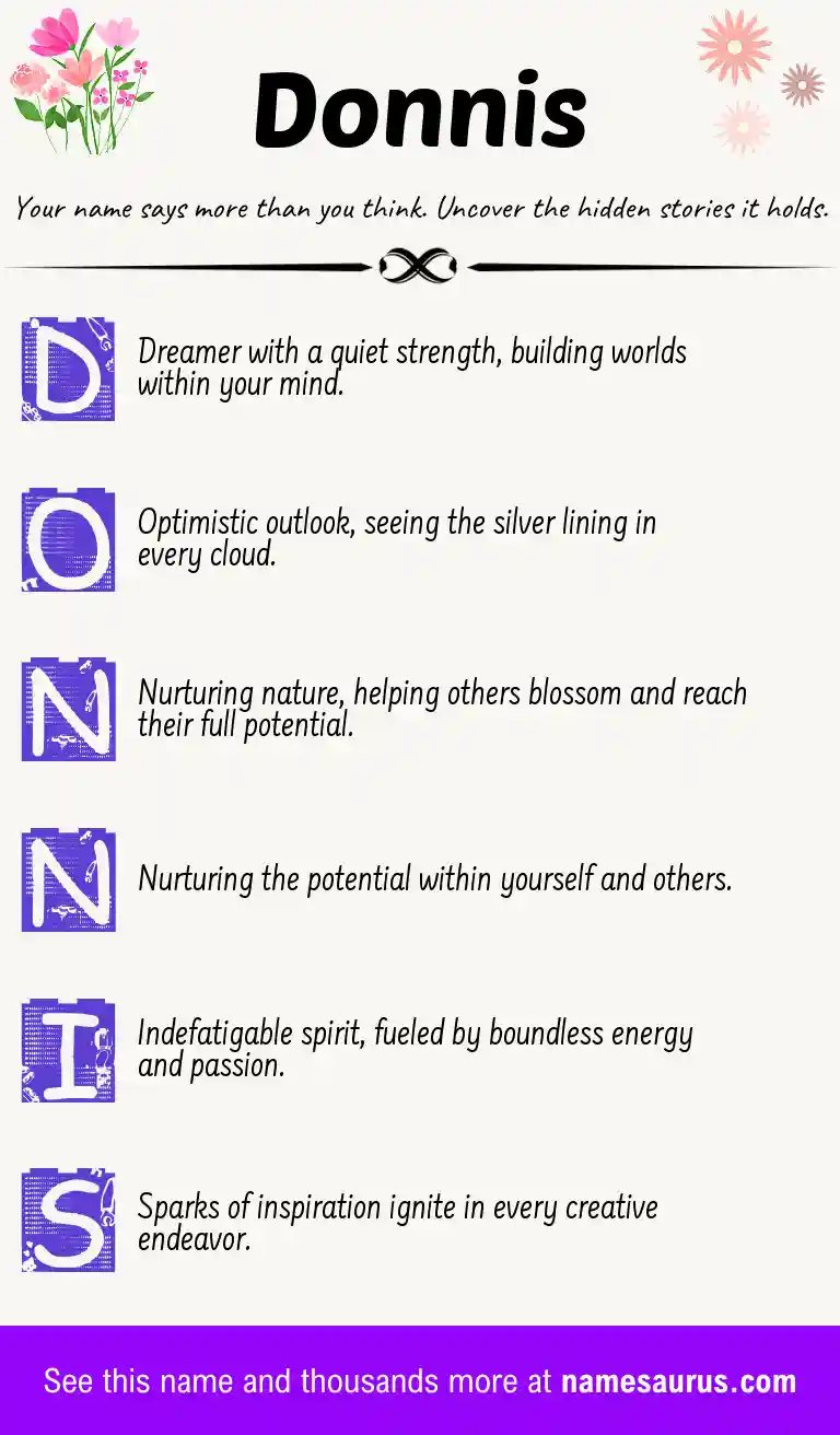 Acrostic poem about Donnis.