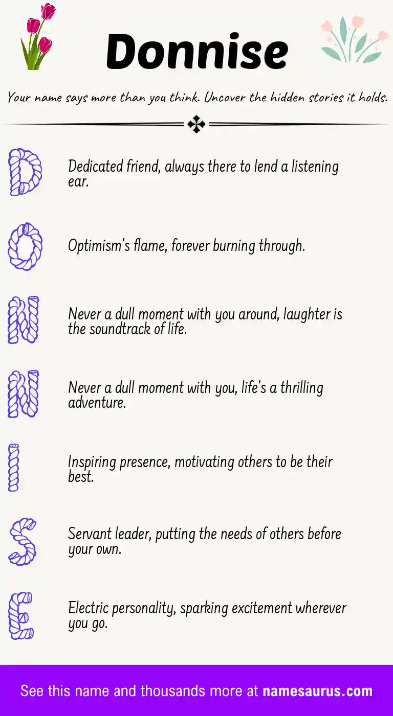 Acrostic poem about Donnise.