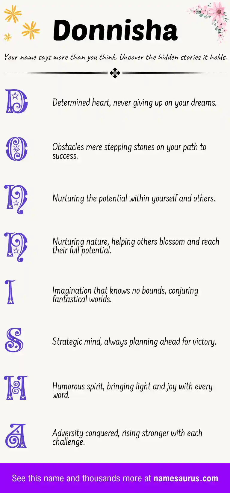Acrostic poem about Donnisha.