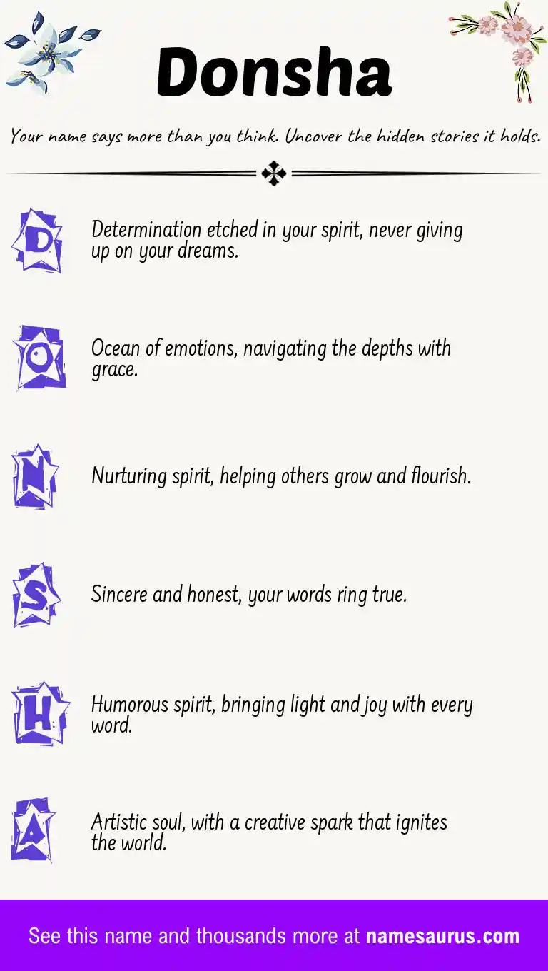 Acrostic poem about Donsha.