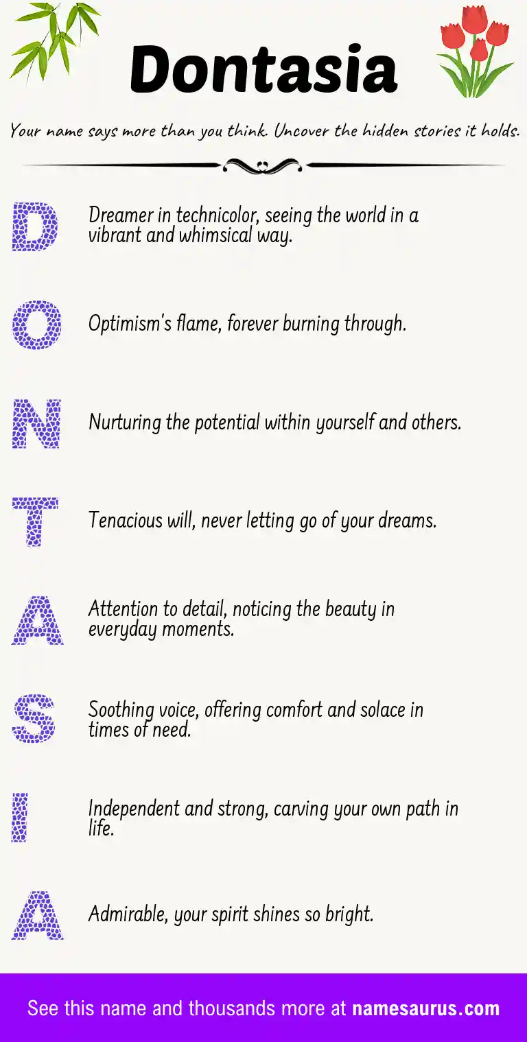 Acrostic poem about Dontasia.