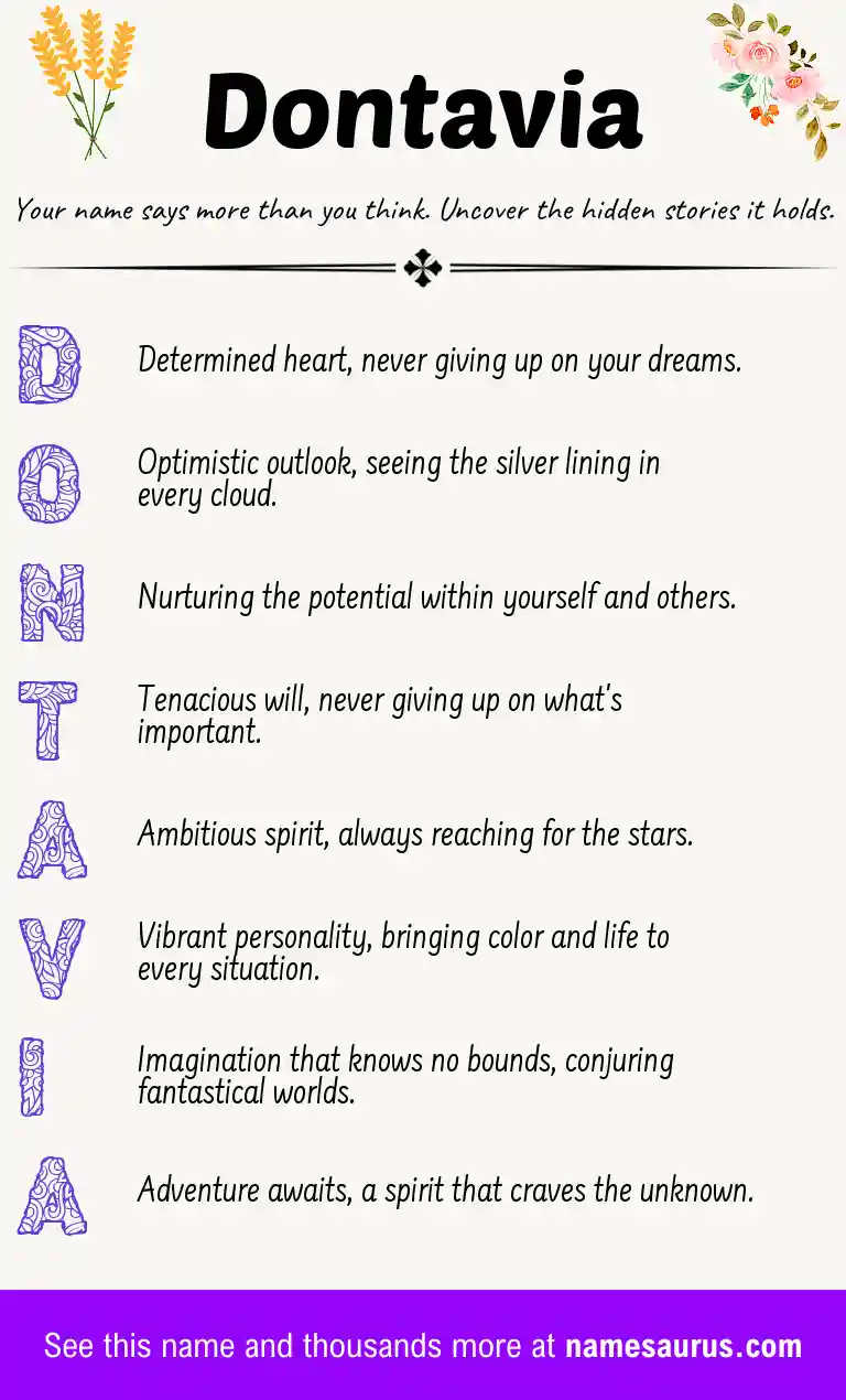 Acrostic poem about Dontavia.