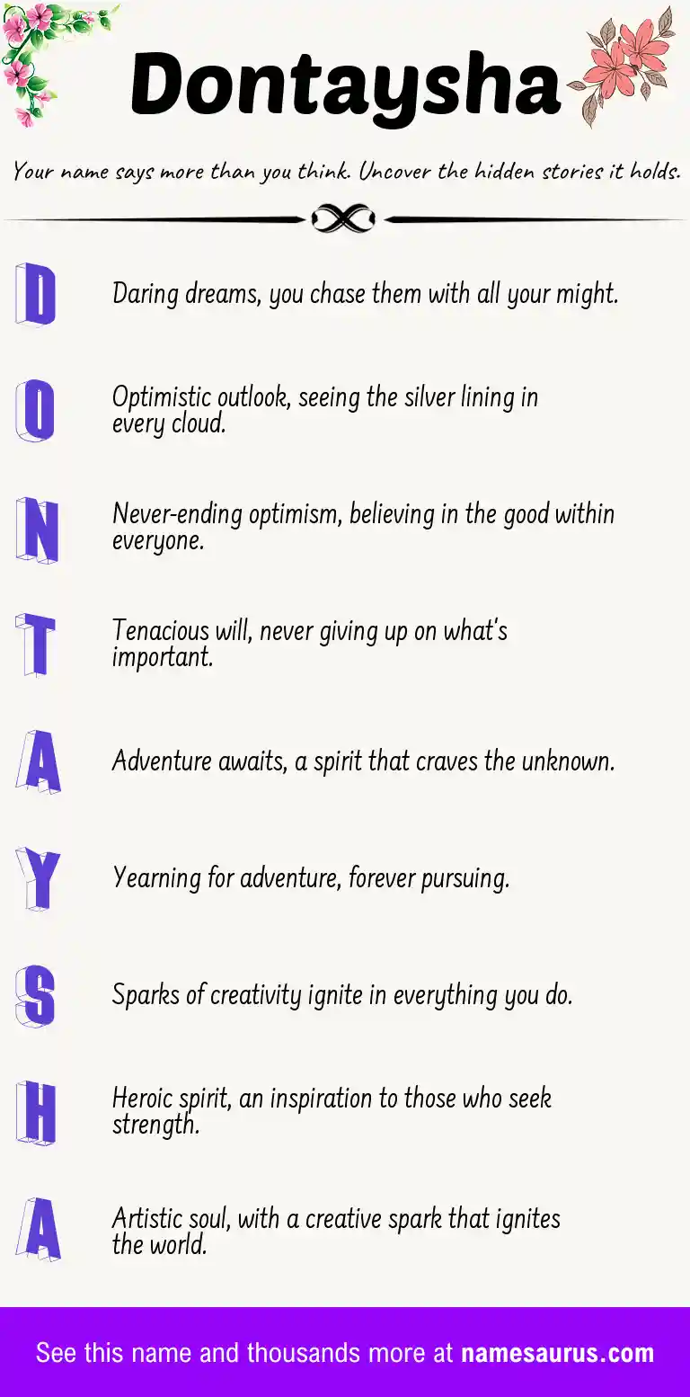 Acrostic poem about Dontaysha.