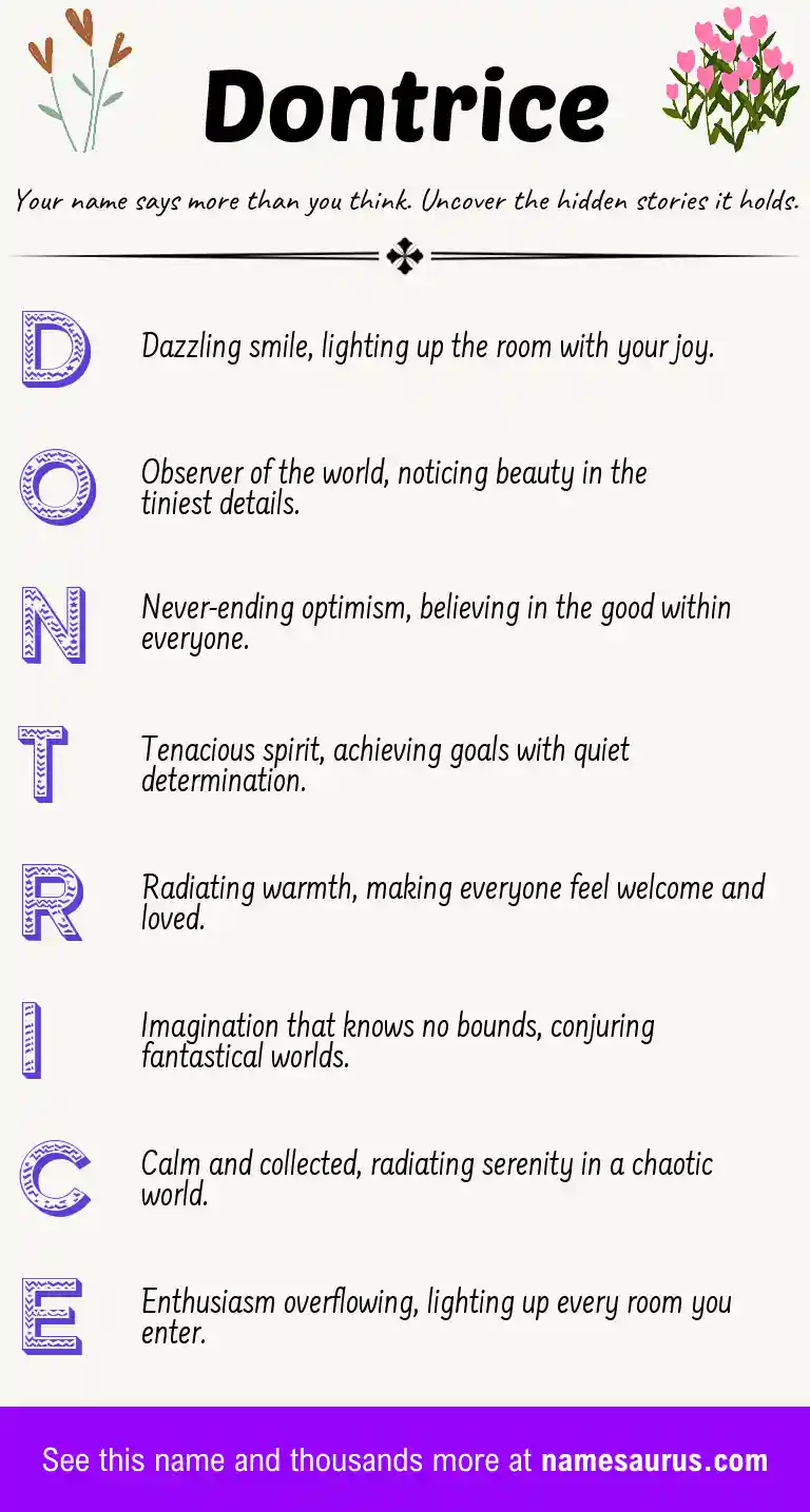 Acrostic poem about Dontrice.