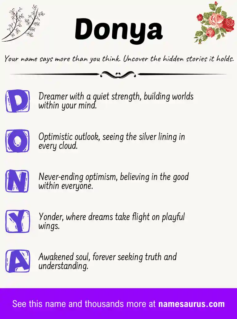 Acrostic poem about Donya.