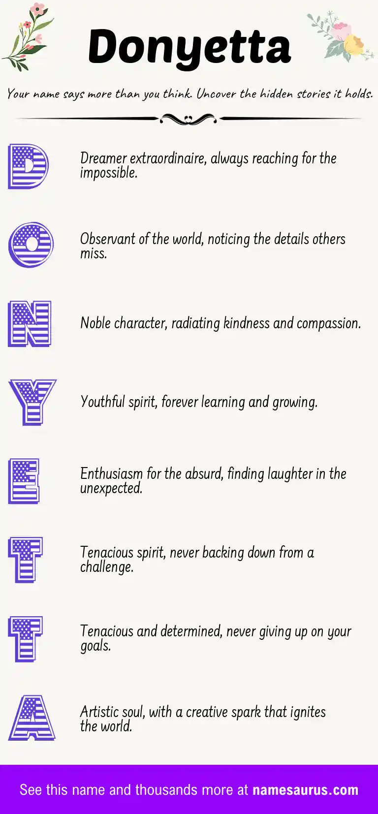 Acrostic poem about Donyetta.