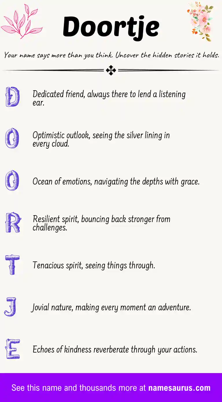 Acrostic poem about Doortje.