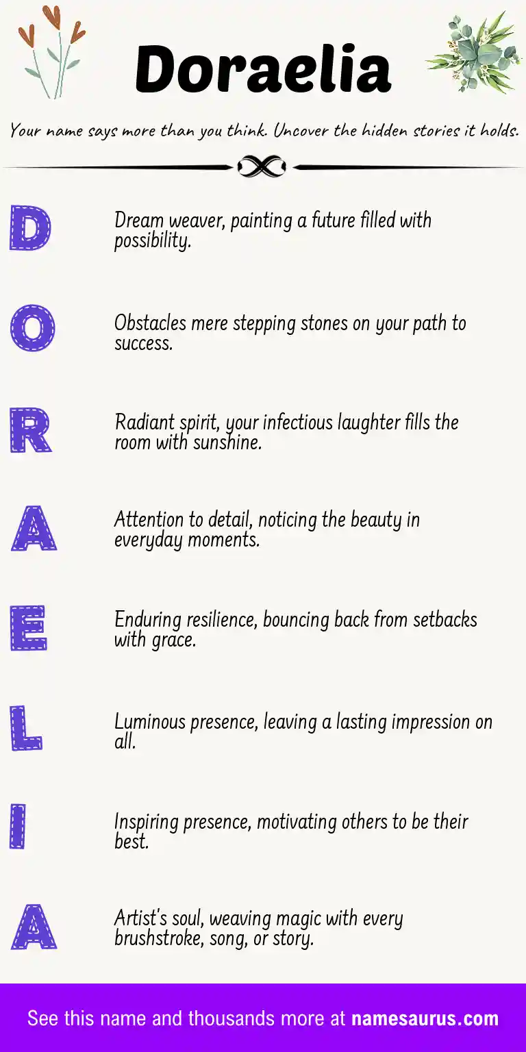 Acrostic poem about Doraelia.