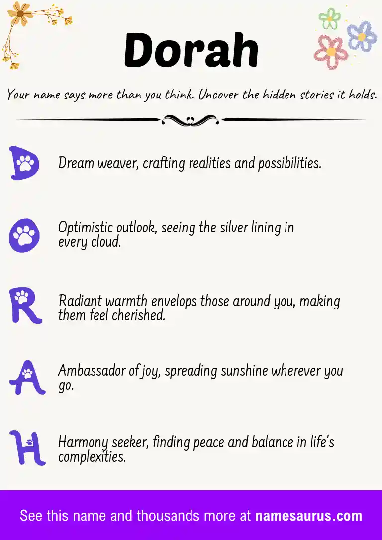 Acrostic poem about Dorah.