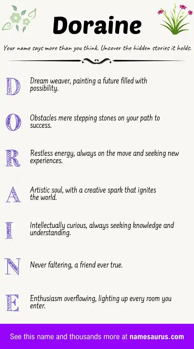 Acrostic poem about Doraine.