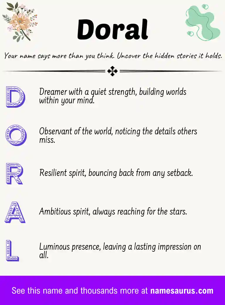 Acrostic poem about Doral.