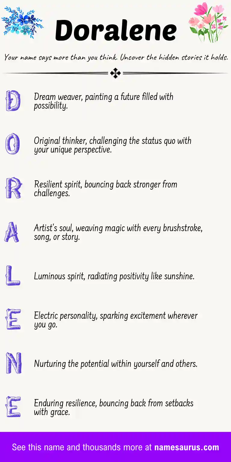 Acrostic poem about Doralene.