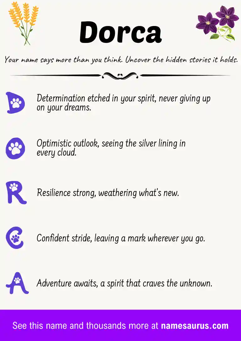 Acrostic poem about Dorca.