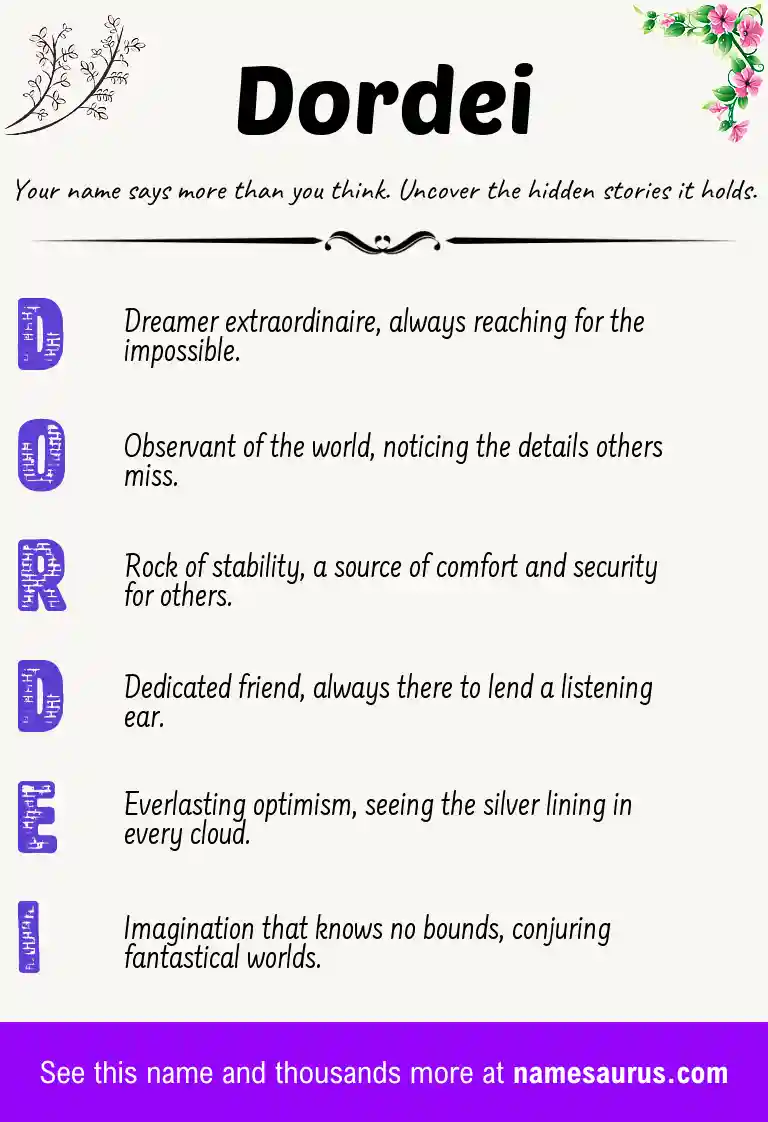 Acrostic poem about Dordei.
