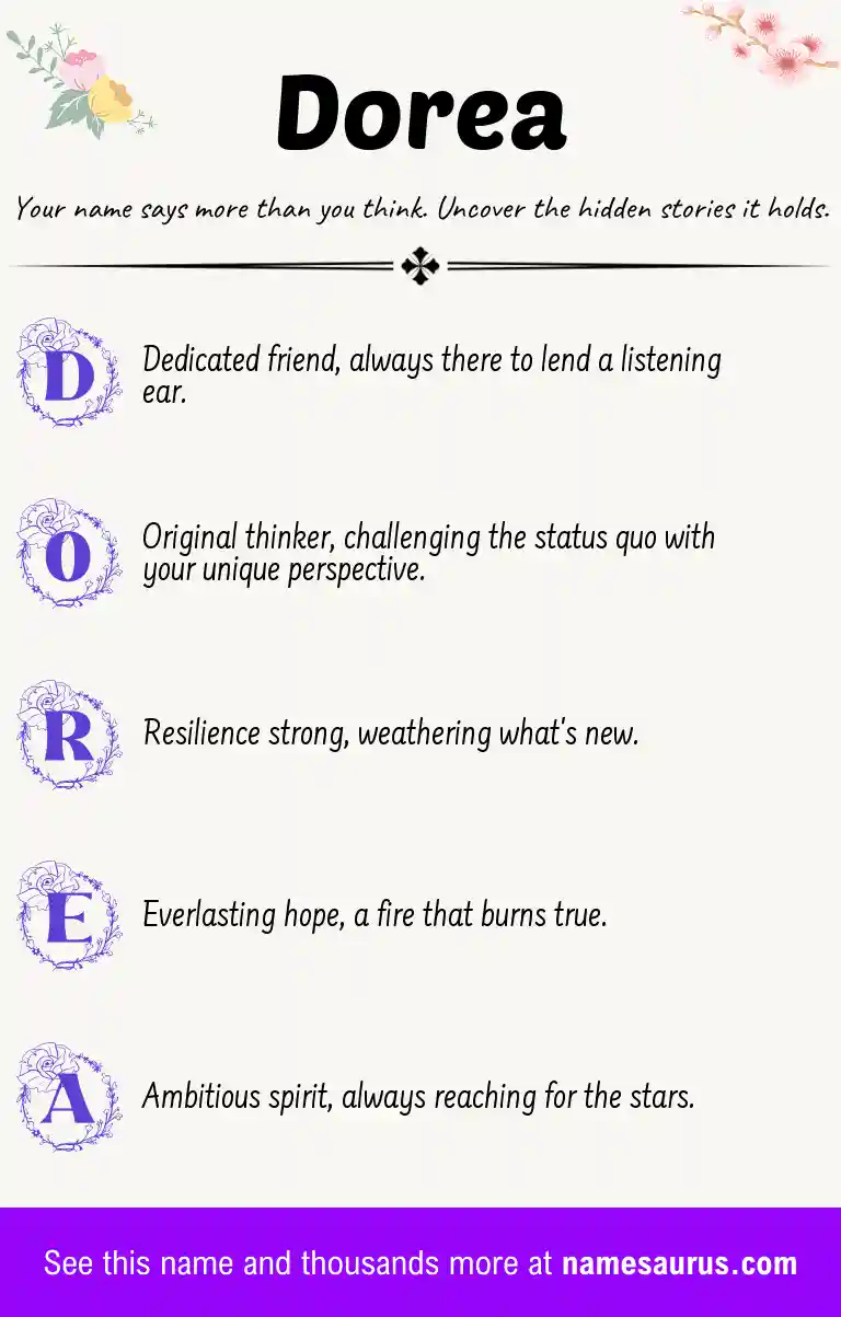 Acrostic poem about Dorea.