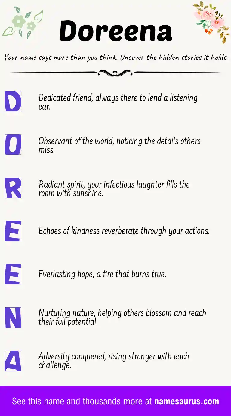 Acrostic poem about Doreena.