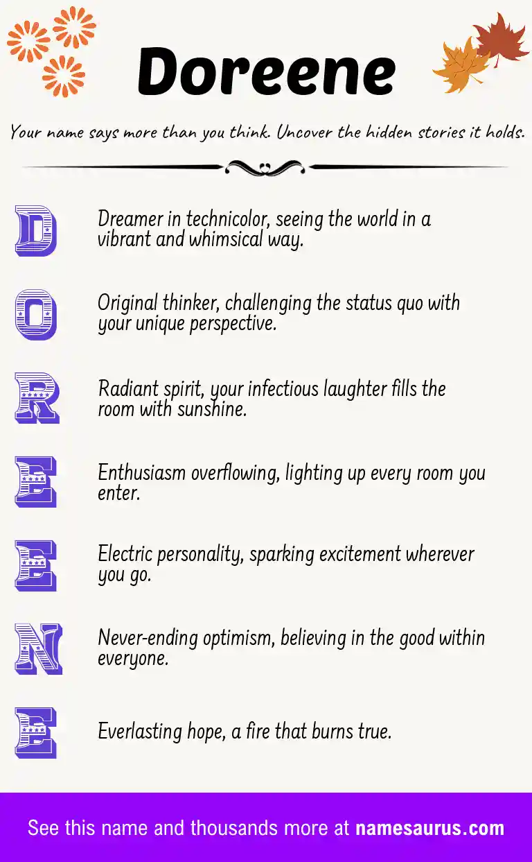 Acrostic poem about Doreene.