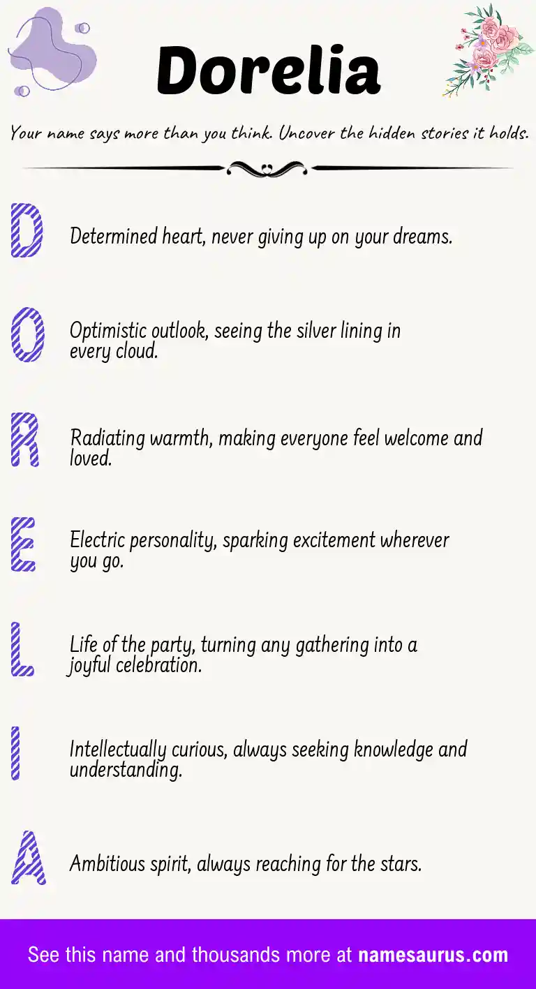 Acrostic poem about Dorelia.