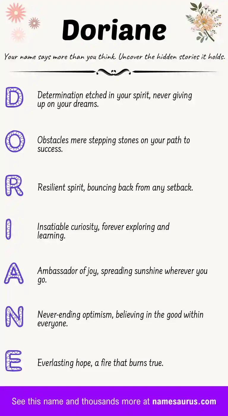 Acrostic poem about Doriane.