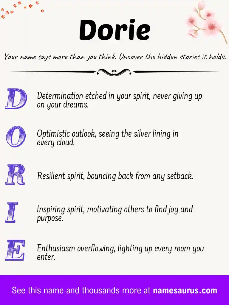 Acrostic poem about Dorie.