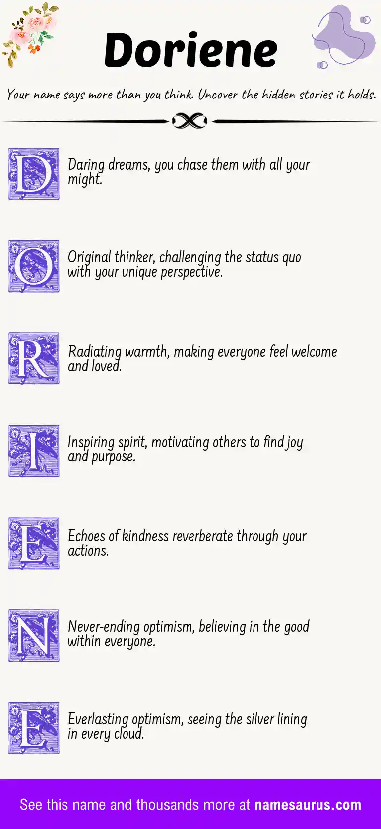 Acrostic poem about Doriene.