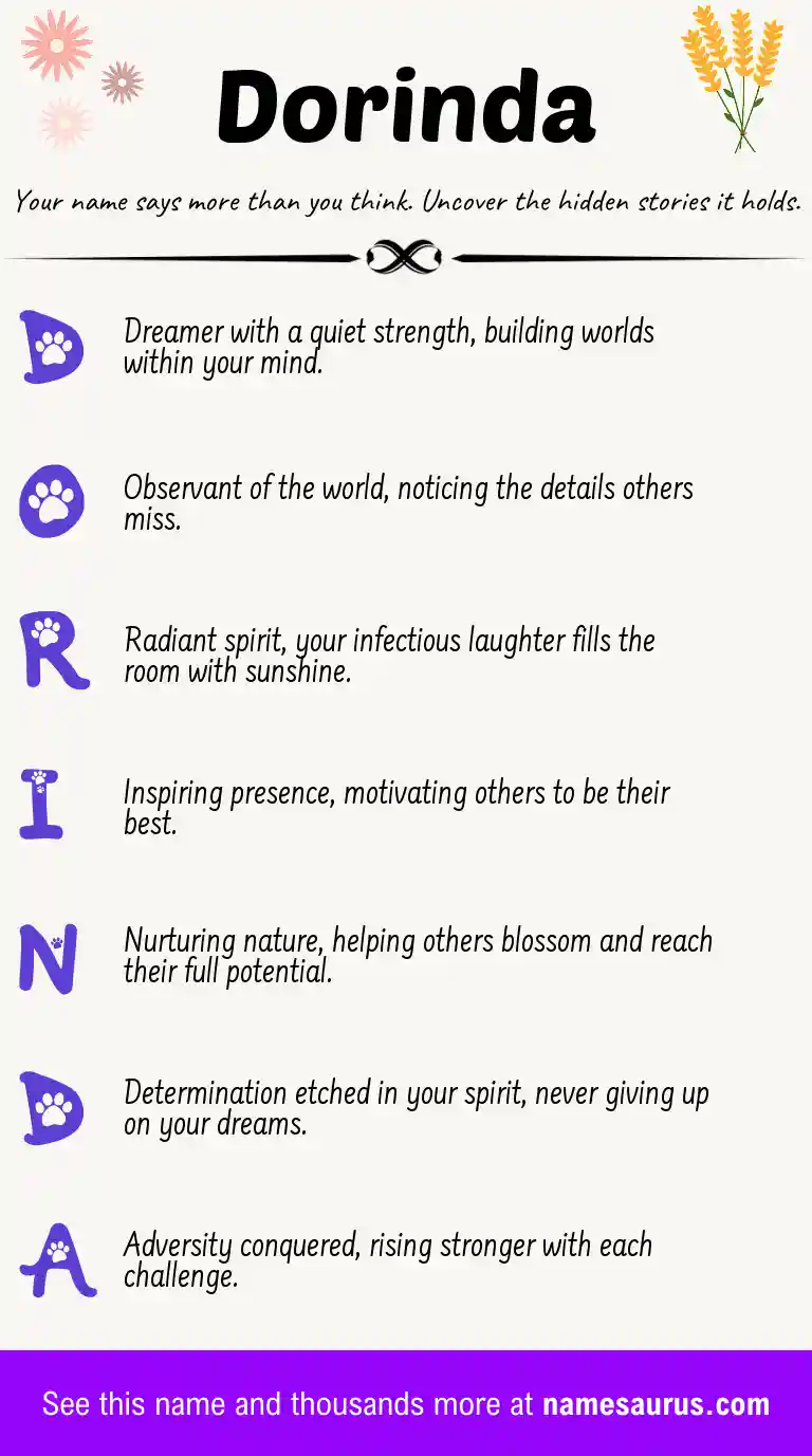 Acrostic poem about Dorinda.