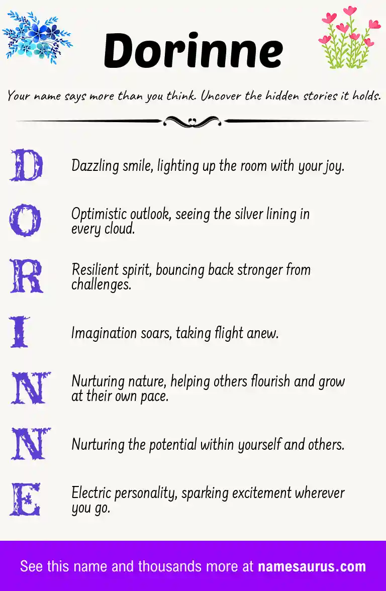 Acrostic poem about Dorinne.