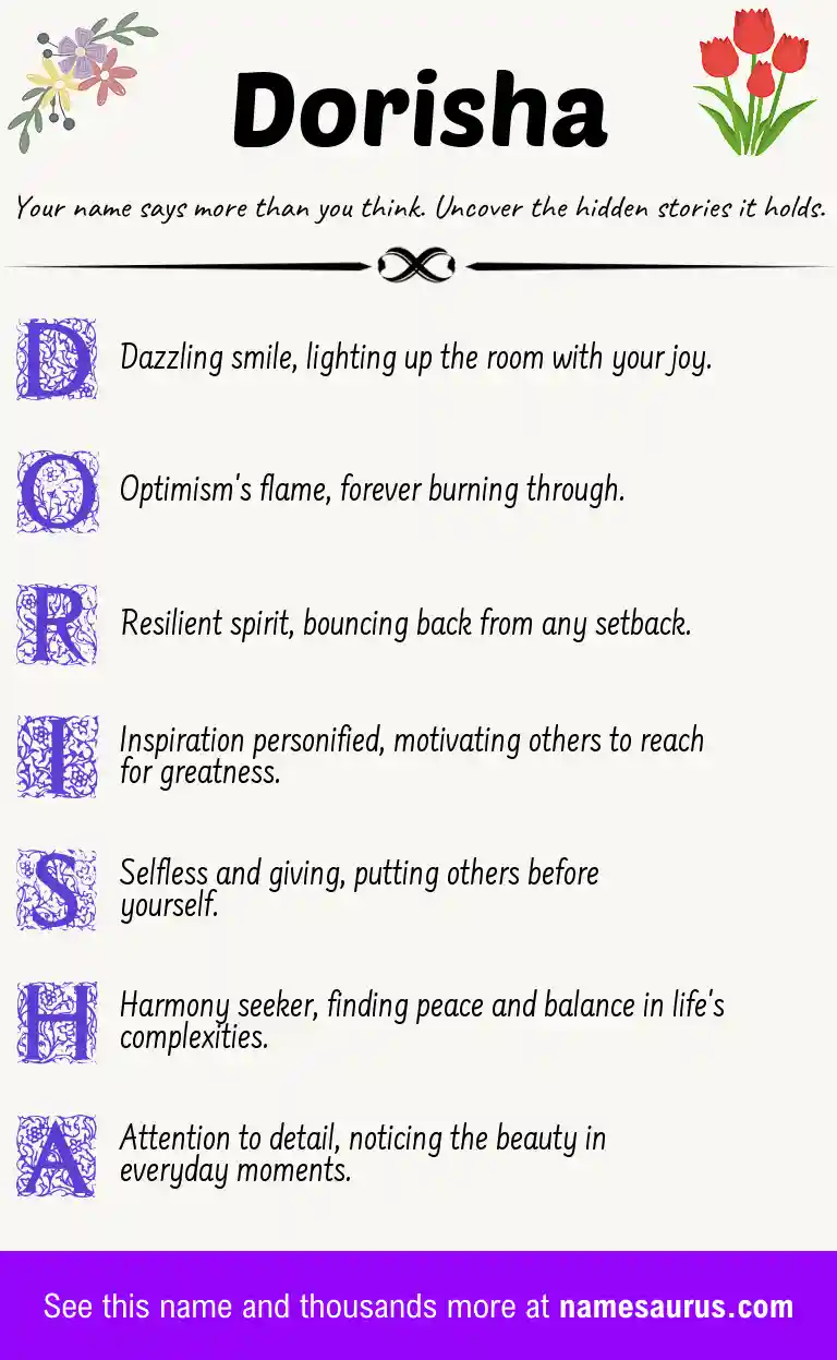 Acrostic poem about Dorisha.