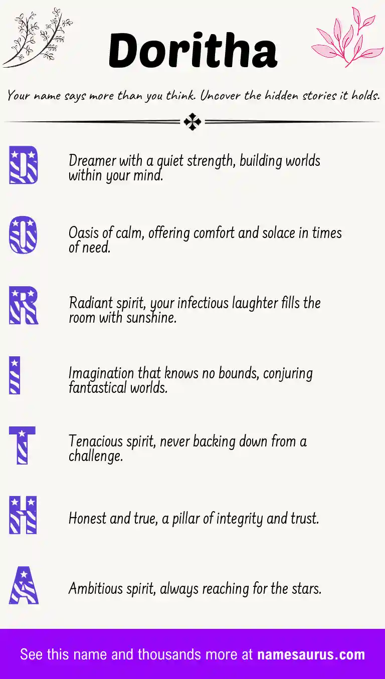 Acrostic poem about Doritha.