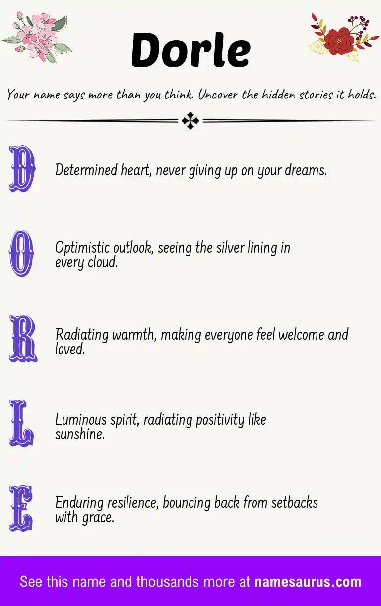 Acrostic poem about Dorle.