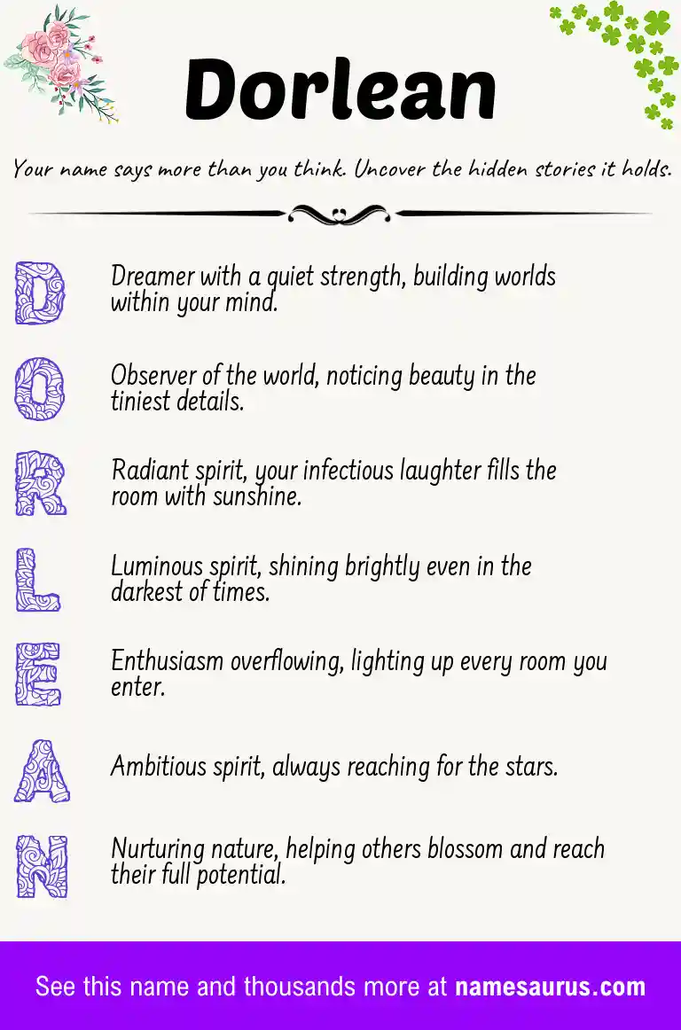 Acrostic poem about Dorlean.