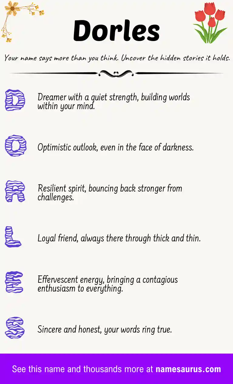 Acrostic poem about Dorles.