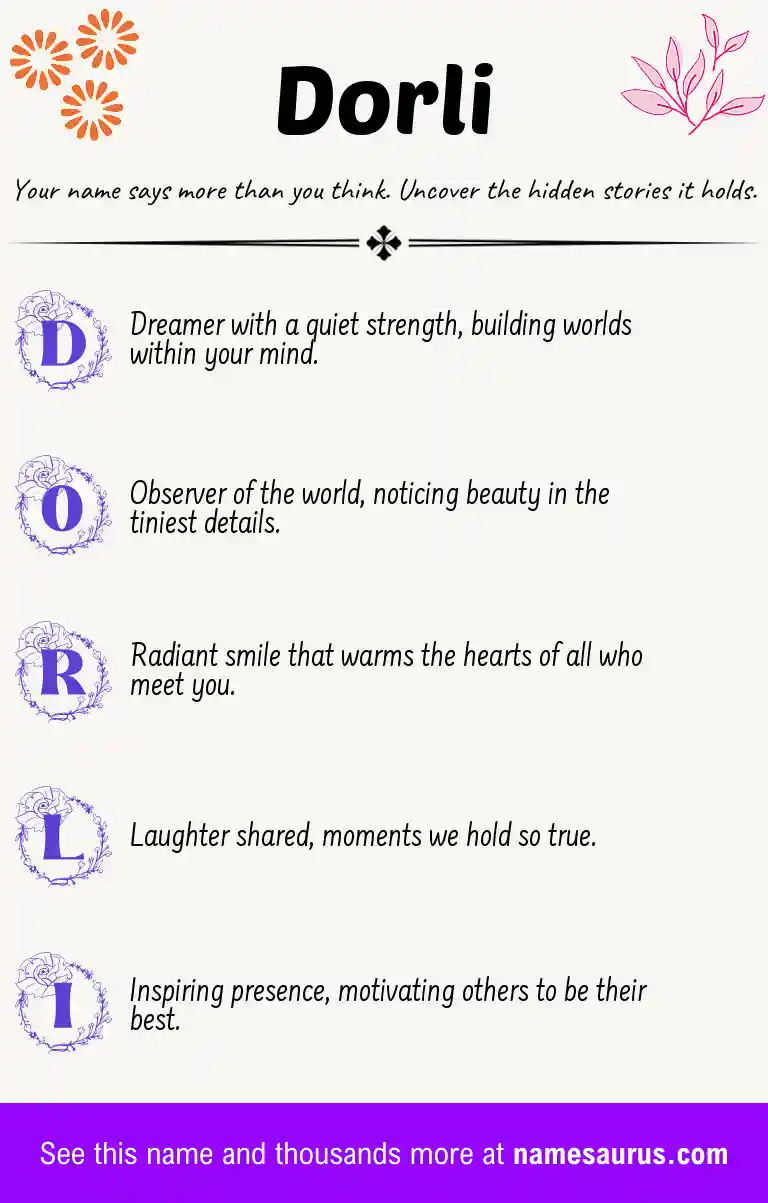 Acrostic poem about Dorli.
