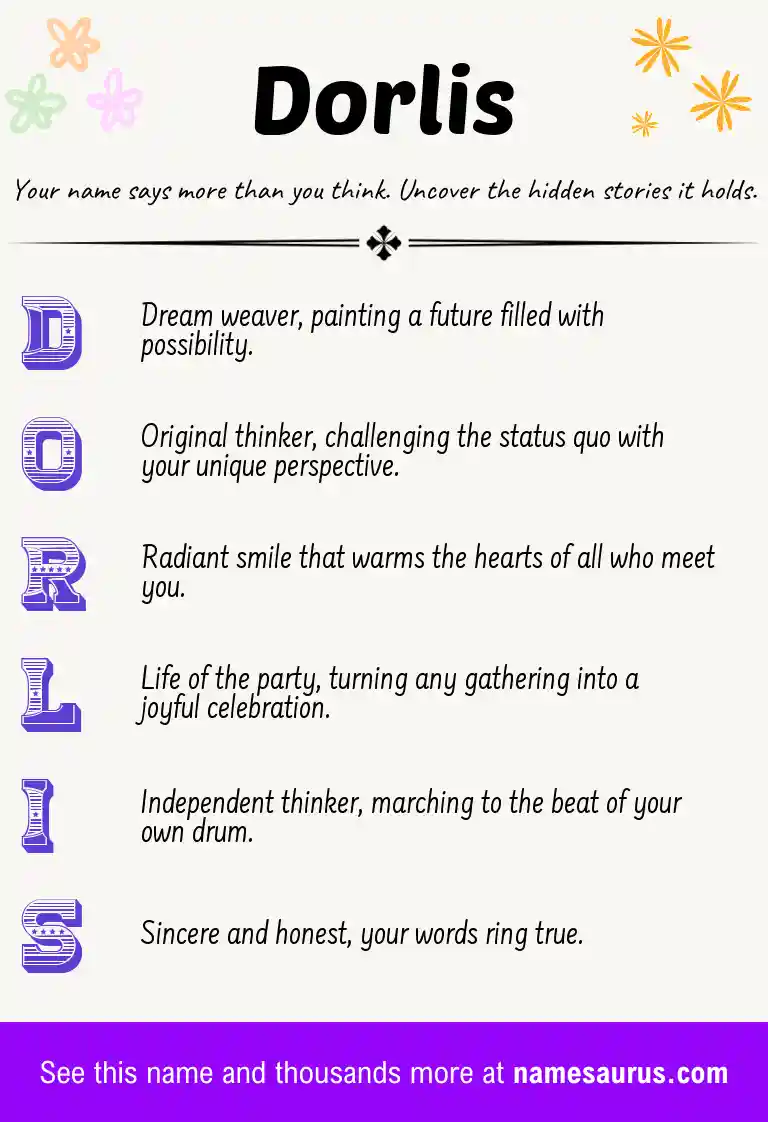 Acrostic poem about Dorlis.