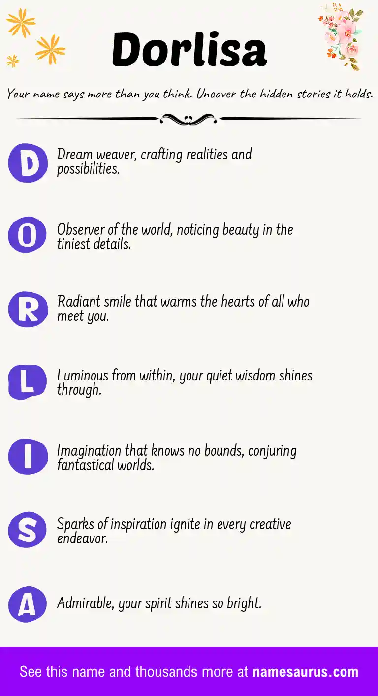 Acrostic poem about Dorlisa.