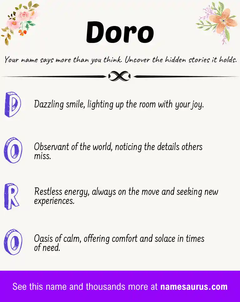 Acrostic poem about Doro.