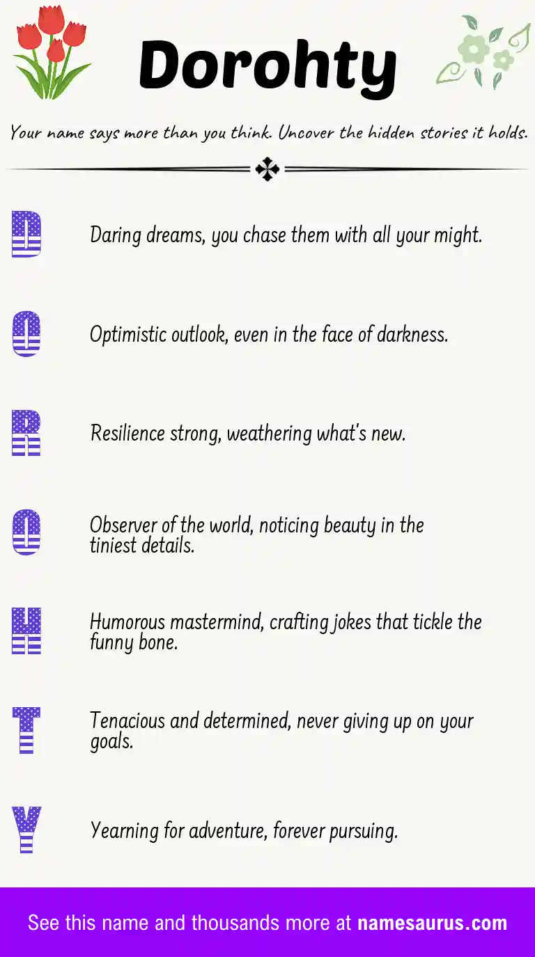Acrostic poem about Dorohty.