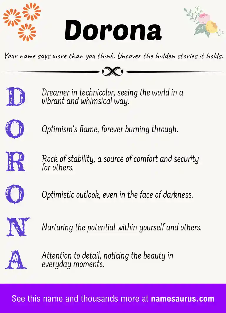 Acrostic poem about Dorona.
