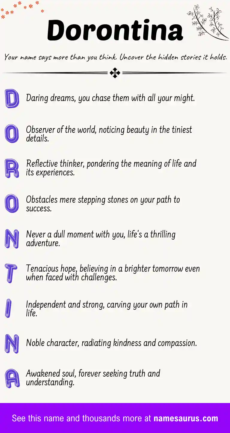 Acrostic poem about Dorontina.