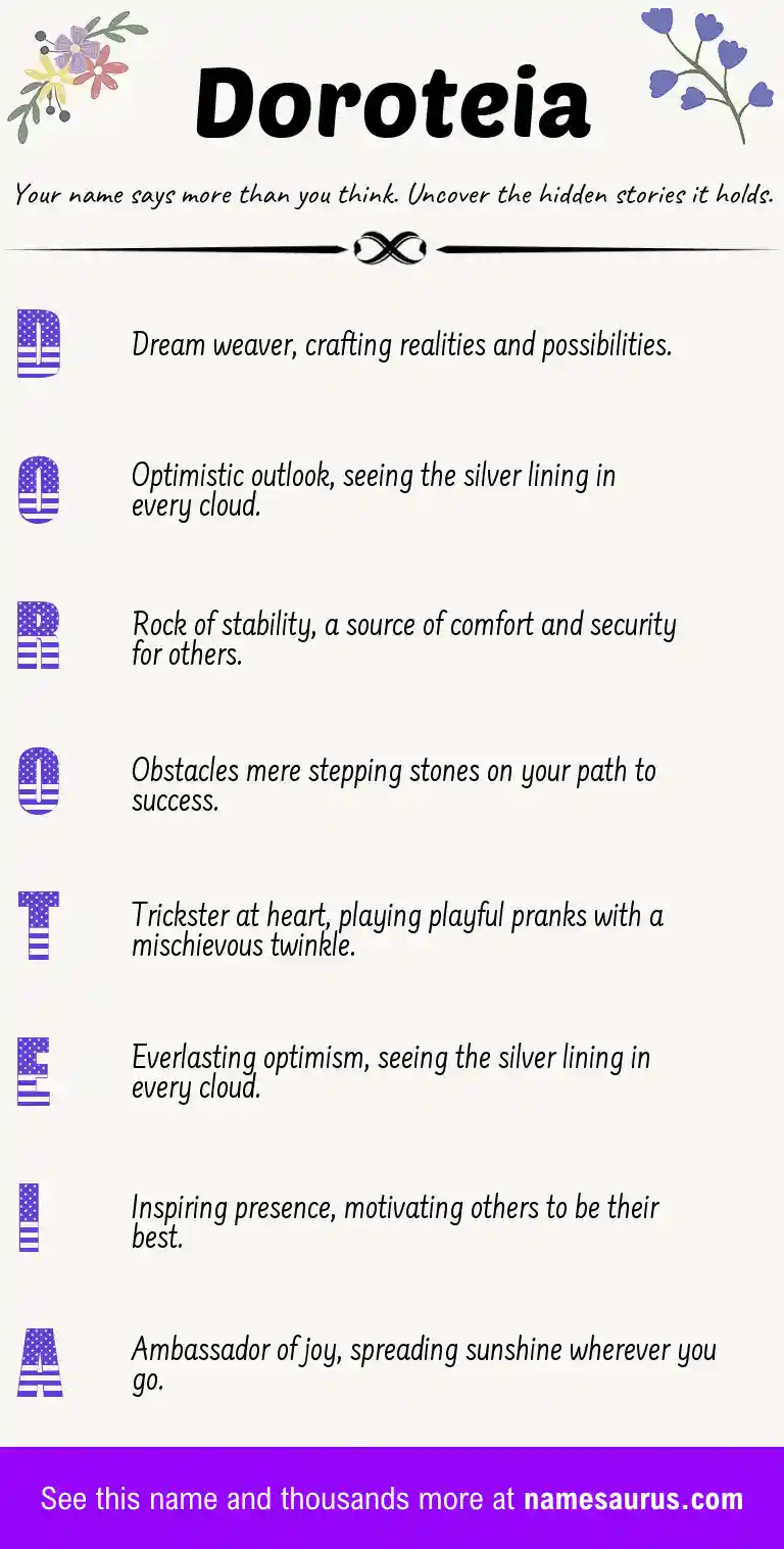 Acrostic poem about Doroteia.