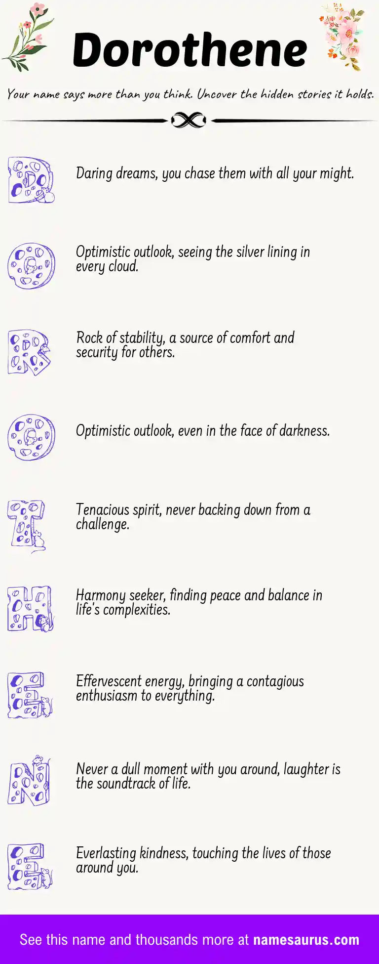 Acrostic poem about Dorothene.