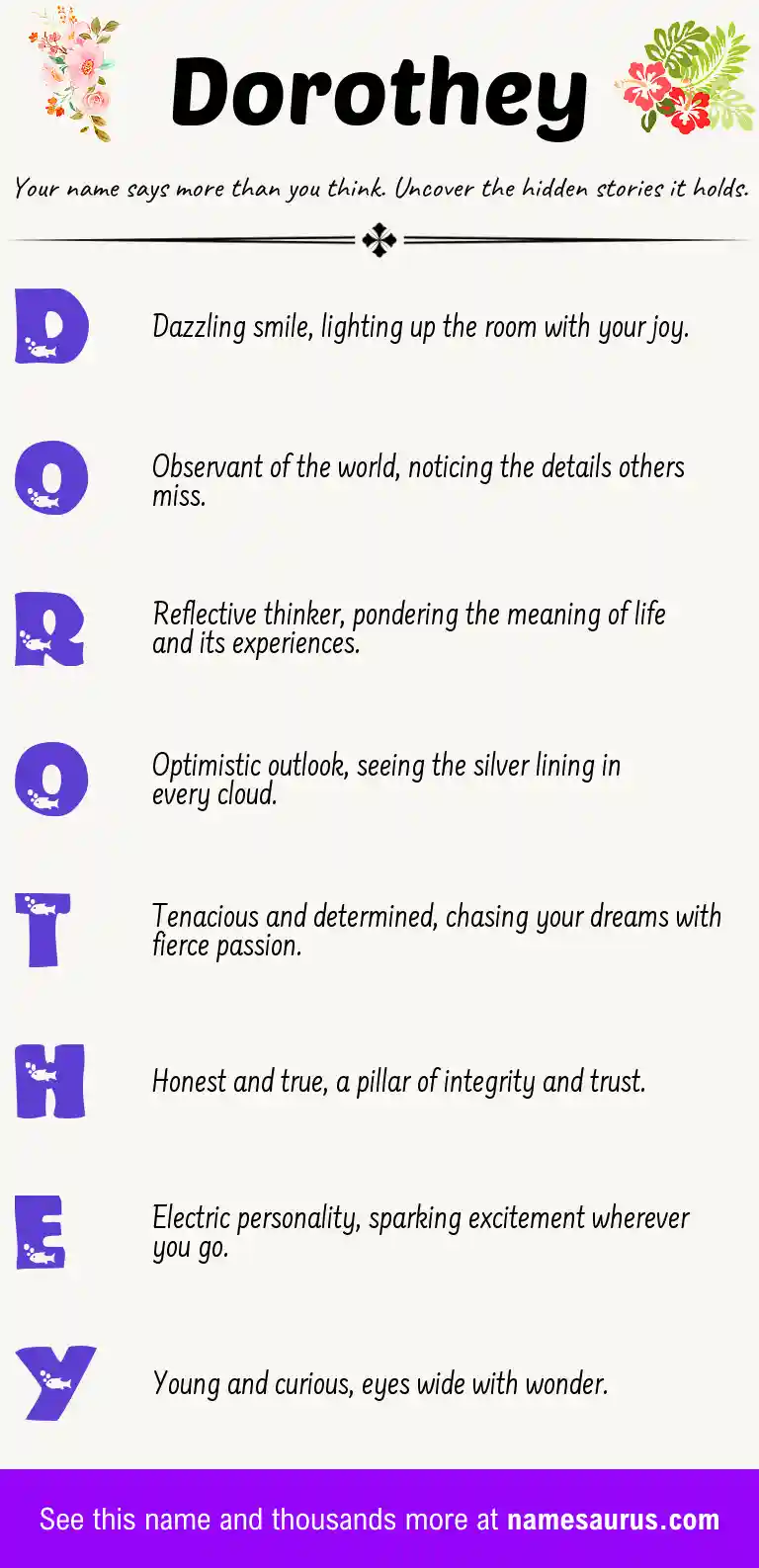 Acrostic poem about Dorothey.