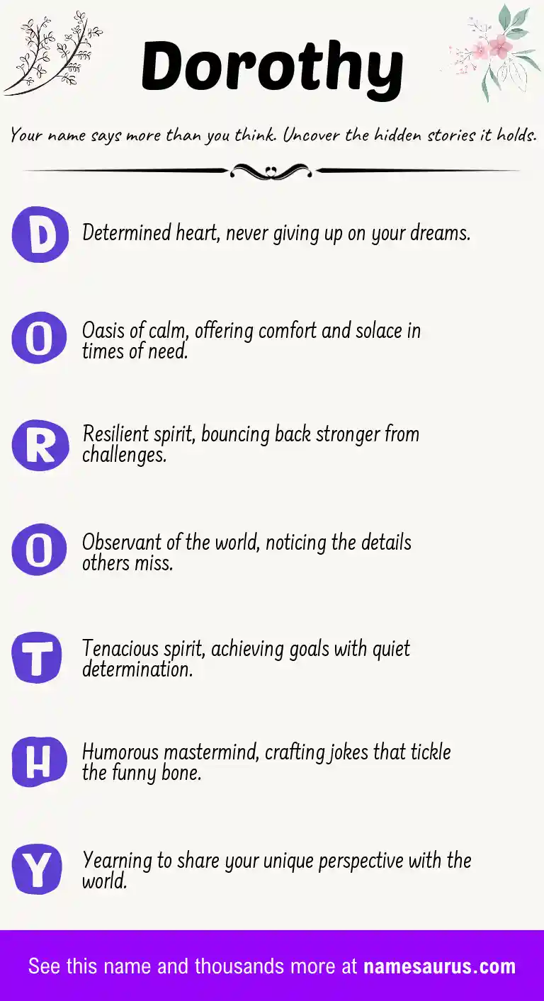Acrostic poem about Dorothy.